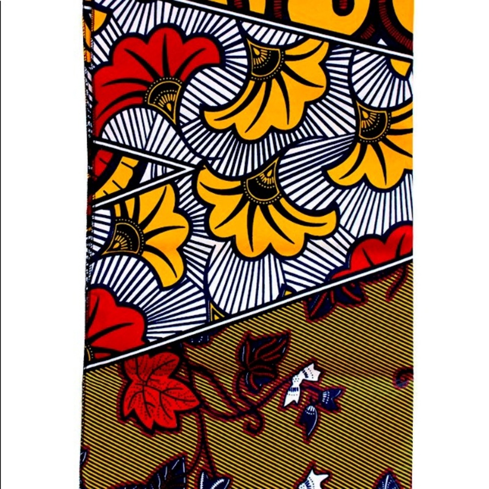 Red, yellow and green bold print Headwrap